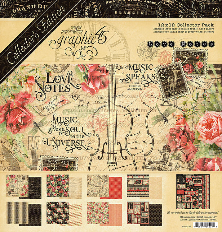 Love Notes Collector's Edition 12" x 12" Paper Kit w/ Stickers - Graphic 45