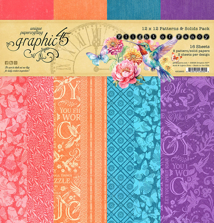 Flight of Fancy 12" x 12" Patterns & Solids Pack Graphic 45