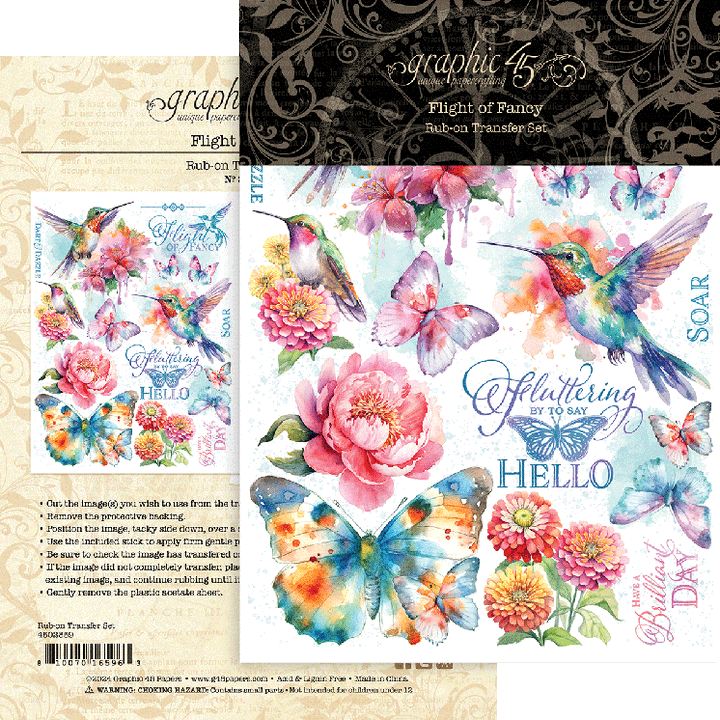Flight of Fancy Rub-On Transfers - Graphic 45