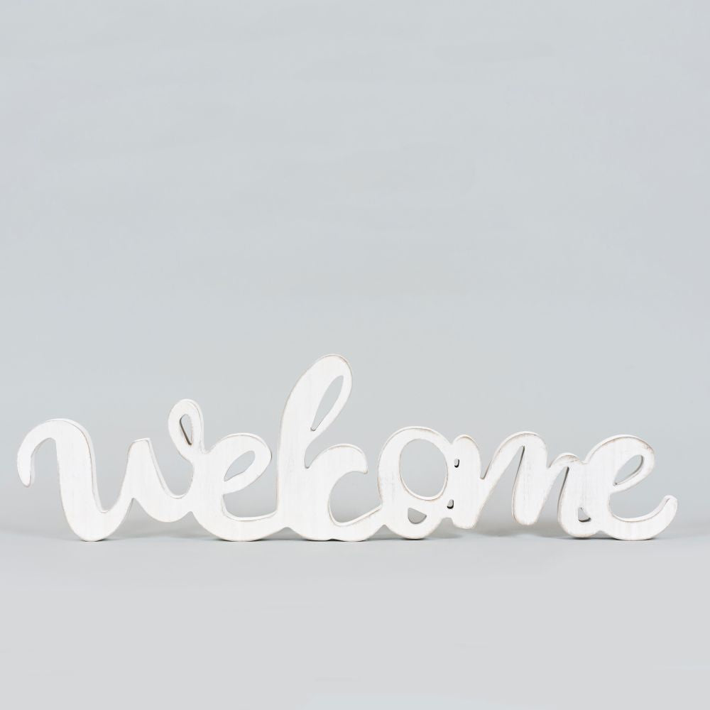 Welcome Wood Cutout Sign