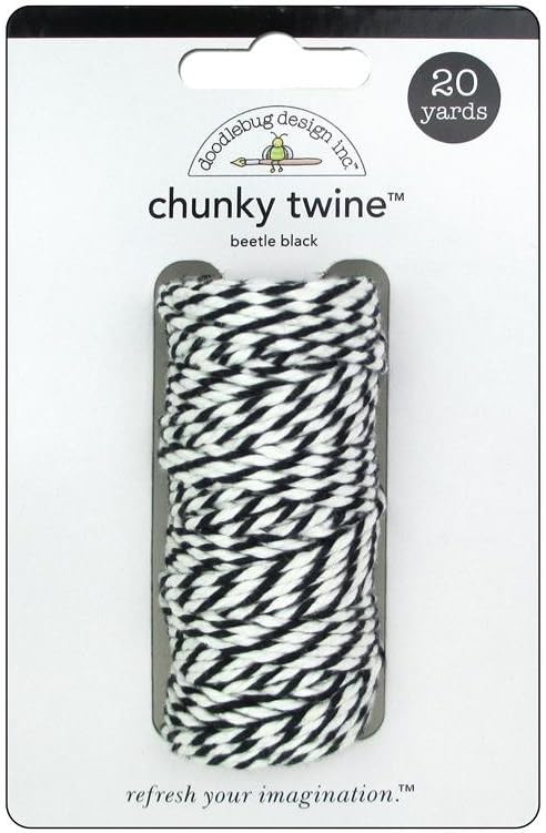 Beetle Black Chunky Twine - Monochromatic - Doodlebug