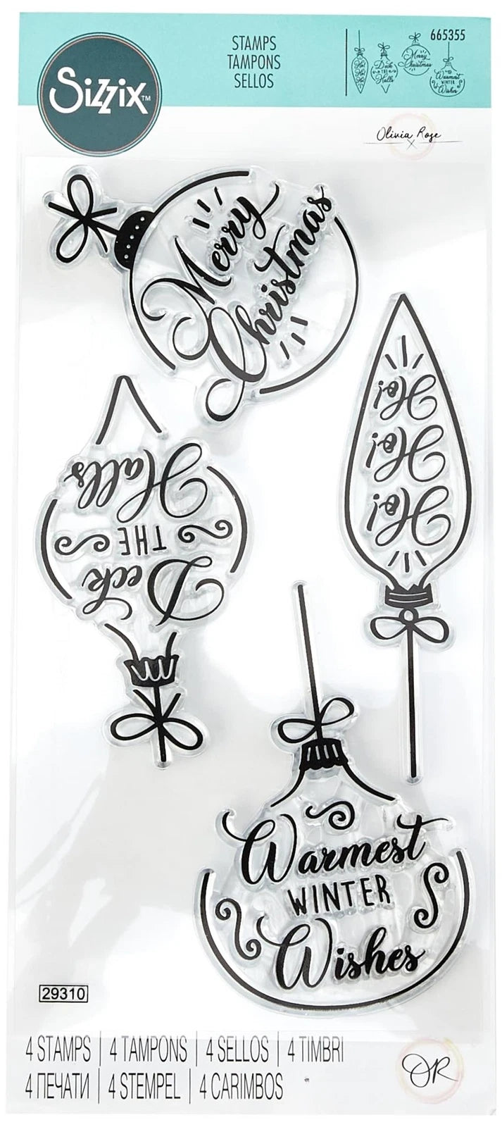 Christmas Baubles Clear Stamps - Olivia Rose - Sizzix