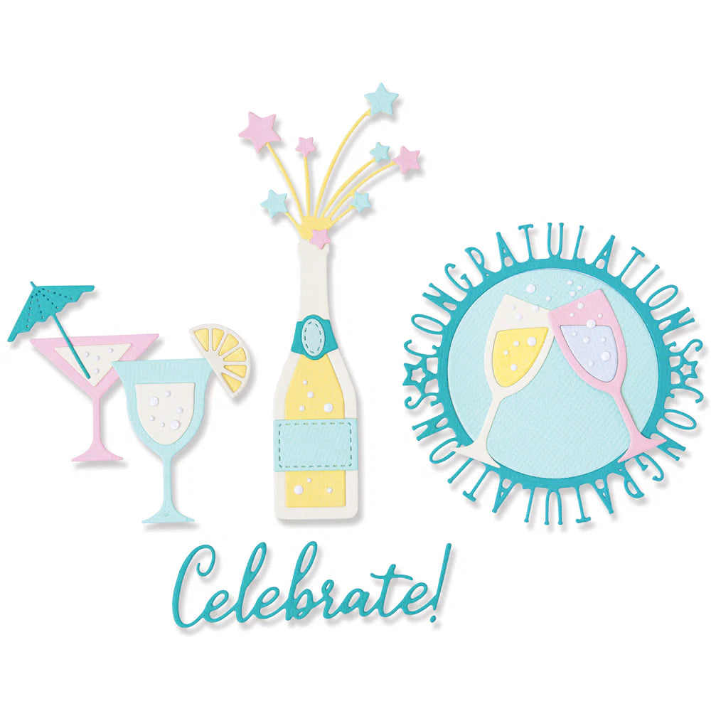 Bottles & Glasses Thinlits Dies - Olivia Rose - Sizzix