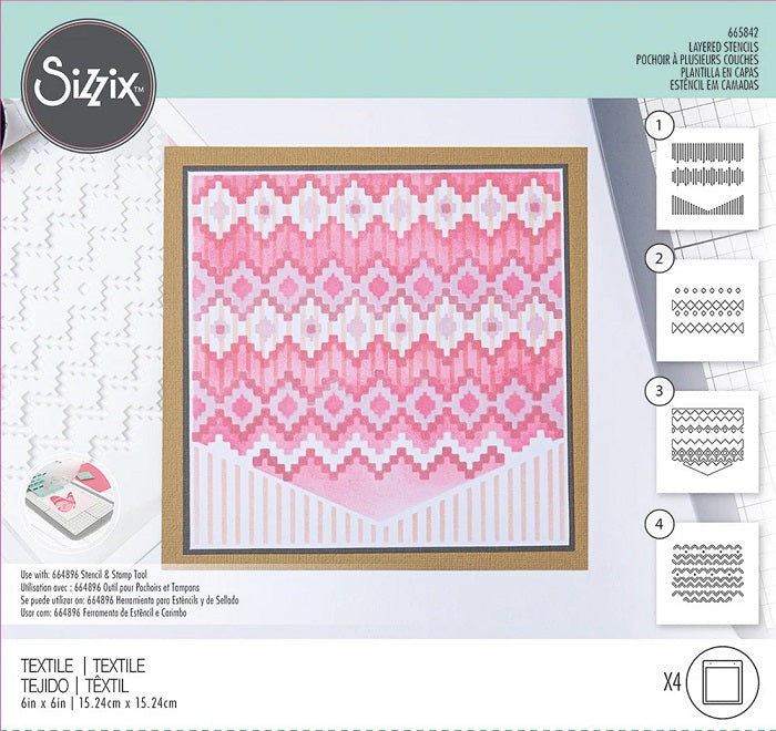 Textile Layered Stencils - Olivia Rose - Sizzix