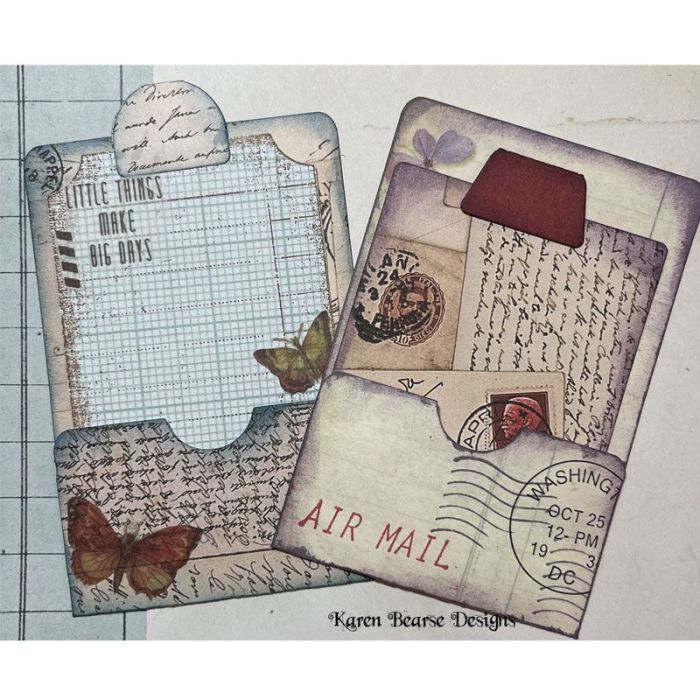 Library Pocket ATC Card & Tabs Thinlits Die Set - Eileen Hull - Sizzix-Clearance