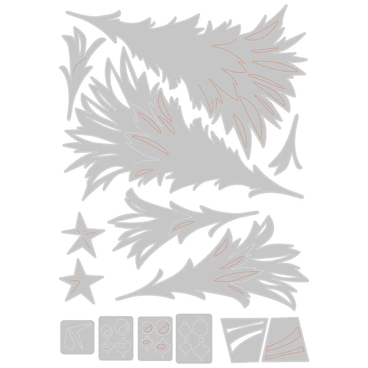 View 2 of Trim a Tree Thinlits Die Set - Colorize by Tim Holtz - Sizzix