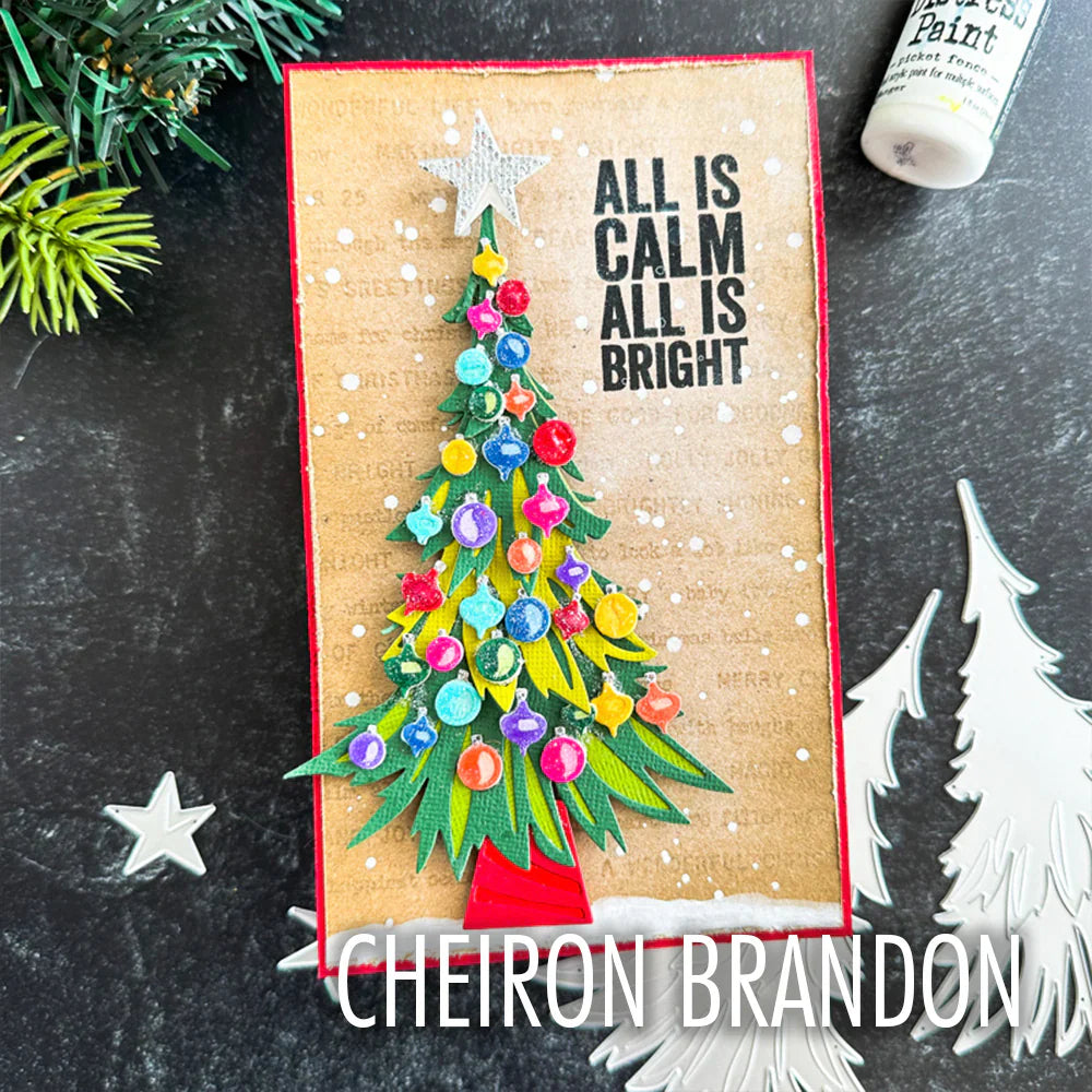 View 4 of Trim a Tree Thinlits Die Set - Colorize by Tim Holtz - Sizzix