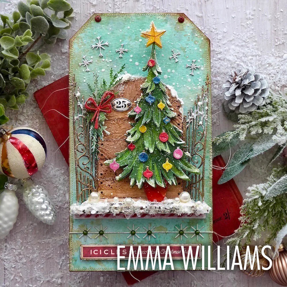 View 5 of Trim a Tree Thinlits Die Set - Colorize by Tim Holtz - Sizzix