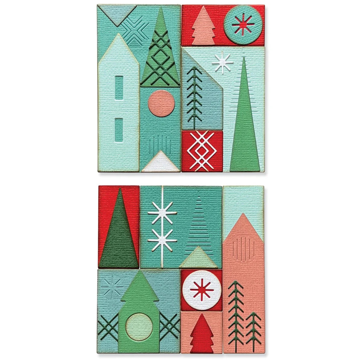 Sizzix Holiday Blocks Thinlits Die Set by Tim Holtz