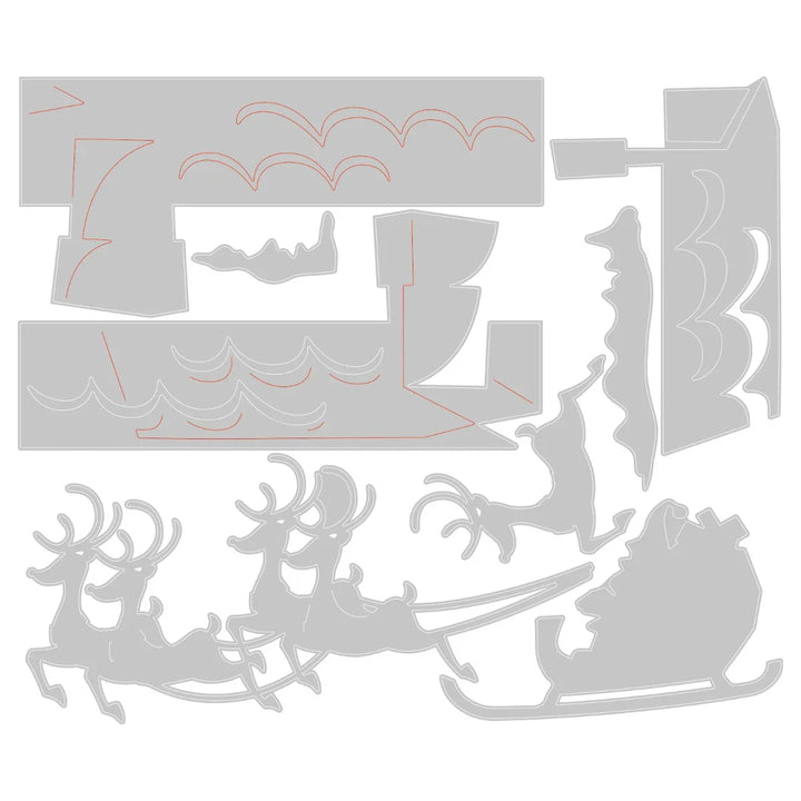 View 2 of Reindeer Sleigh Thinlits Die Set by Tim Holtz - Sizzix
