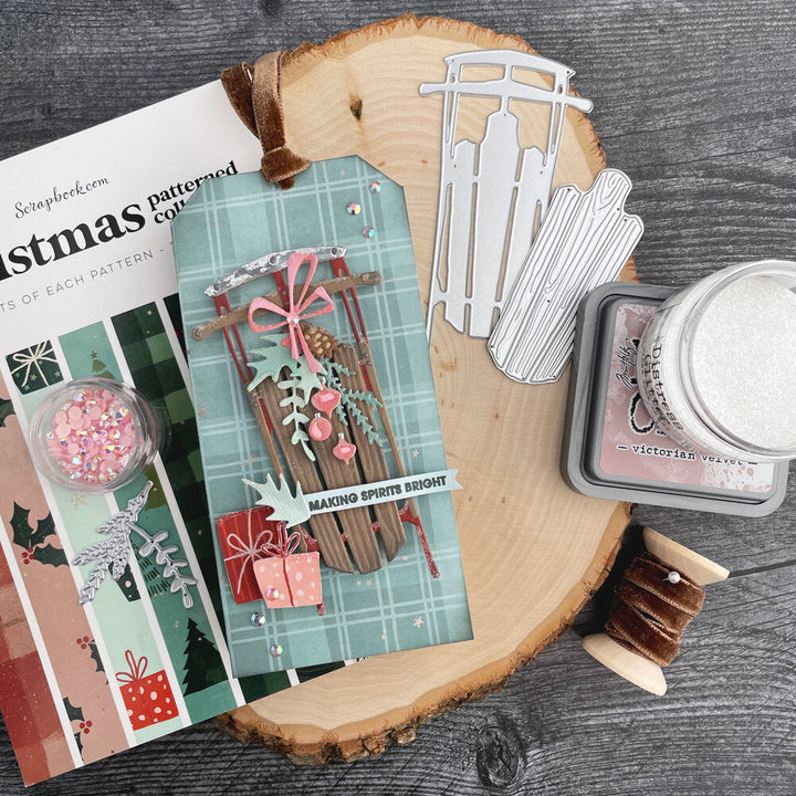 View 5 of Vintage Sled Thinlits Die Set by Tim Holtz - Sizzix