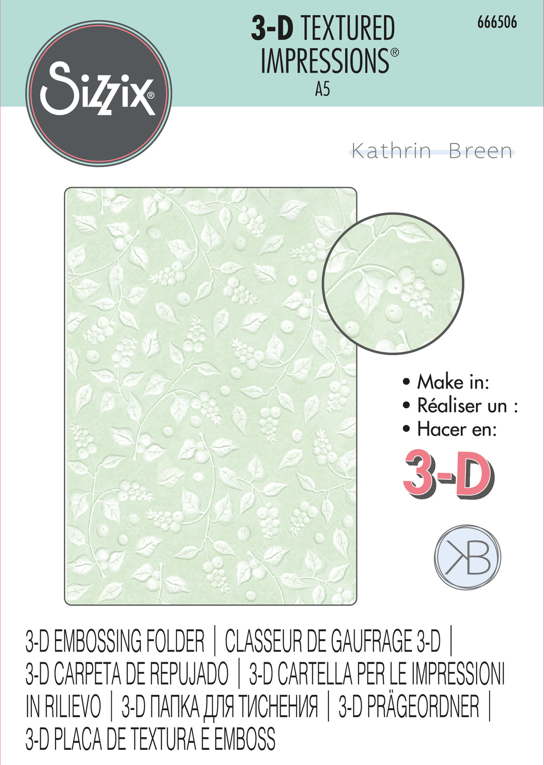 Snowberry 3DTextured Emboss Folder  - Sizzix