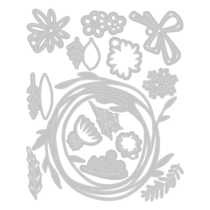 Vault Funky Floral Wreath Thinlits Die Set by Tim Holtz - Sizzix