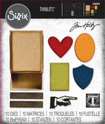 Matchbox Thinlits Die Set  - Back from the Vault by Tim Holtz - Sizzix