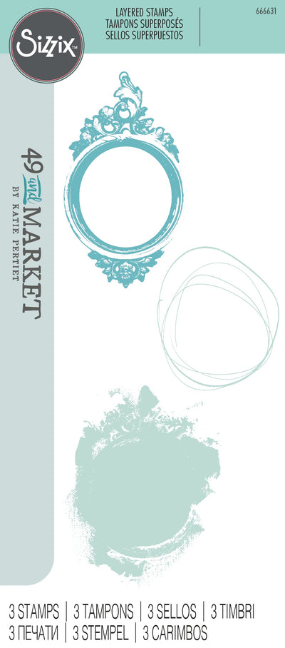 Artsy Regal Frame Layered Clear Stamps Set 3PK by 49 and Market - Sizzix