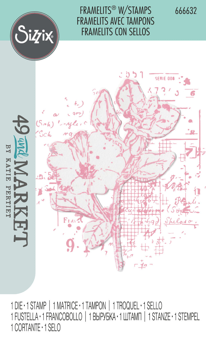 Framelits Die Set 1PK w/Stamp Floral Mix Cluster by 49 and Market - Sizzix