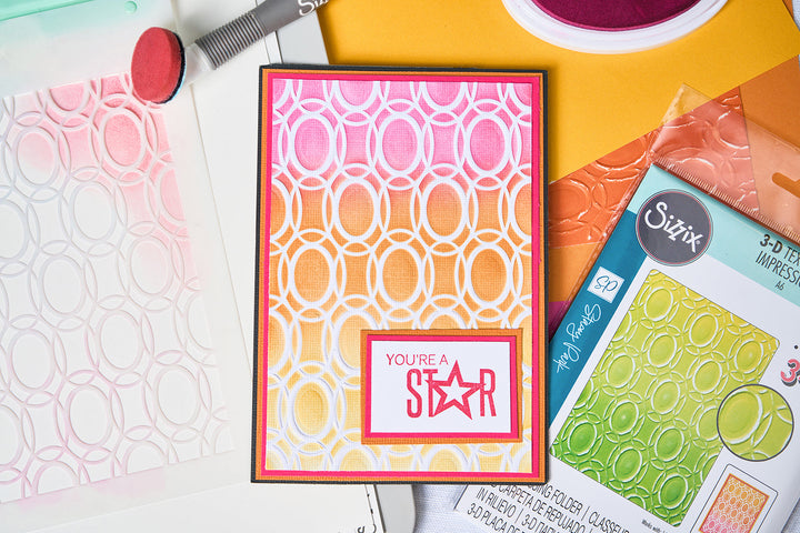 Golden Rings 3-D Textured Impressions Embossing Folder - Cosmopolitan by Stacey Park - Sizzix