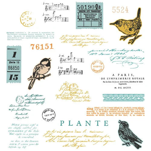 View 3 of Bird Song Framelits Die Set w/ A5 Clear Stamps Set by 49 and Market Collection - Sizzix