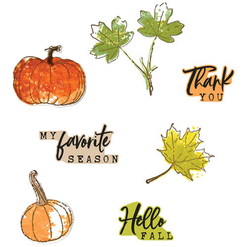 View 3 of Pencil Line Harvest Framelits Die Set w/A5 Clear Stamps Set by 49 and Market Collection - Sizzix