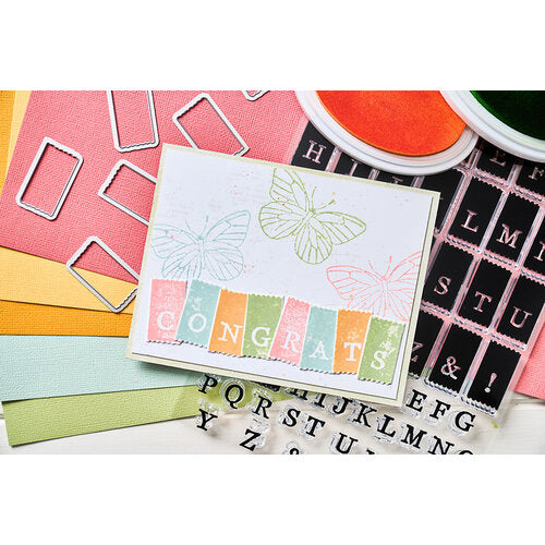 View 3 of Tab Stamp Alpha Framelits Die w/ A5 Clear Stamps by 49 and Market Collection - Sizzix