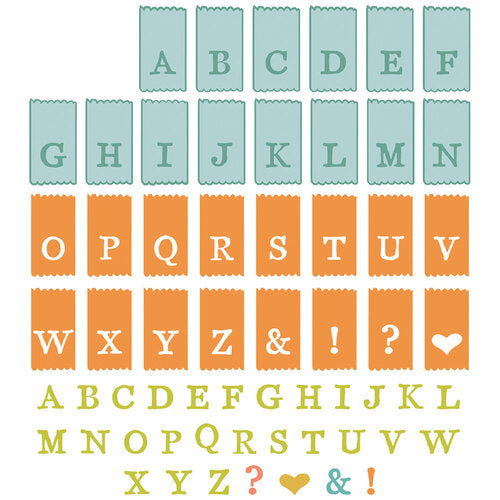 View 4 of Tab Stamp Alpha Framelits Die w/ A5 Clear Stamps by 49 and Market Collection - Sizzix