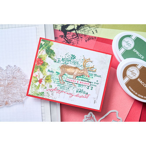 View 2 of Reindeer Mix Cluster Clear Stamp w/ Framelit Die by 49 and Market Collection - Sizzix