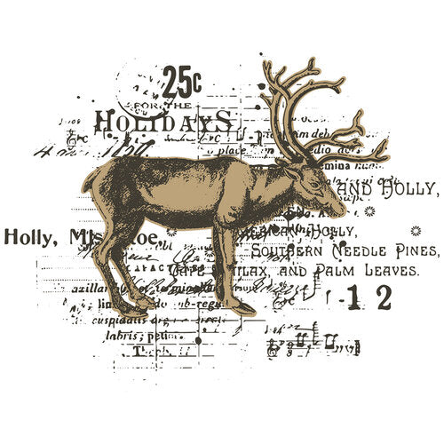 View 3 of Reindeer Mix Cluster Clear Stamp w/ Framelit Die by 49 and Market Collection - Sizzix