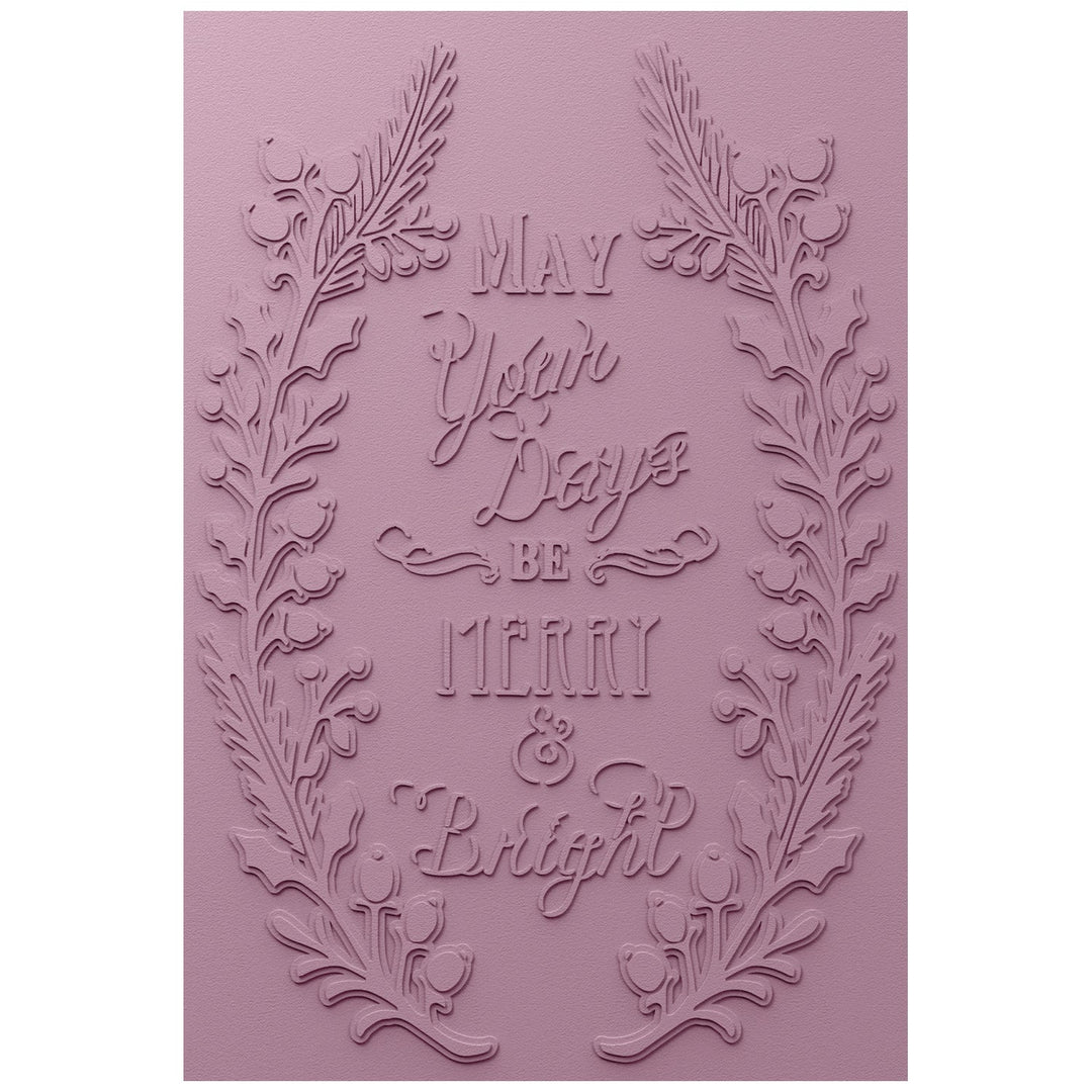 Merry & Bright 3-D Textured Impressions Embossing Folder by Jen Long - Sizzix