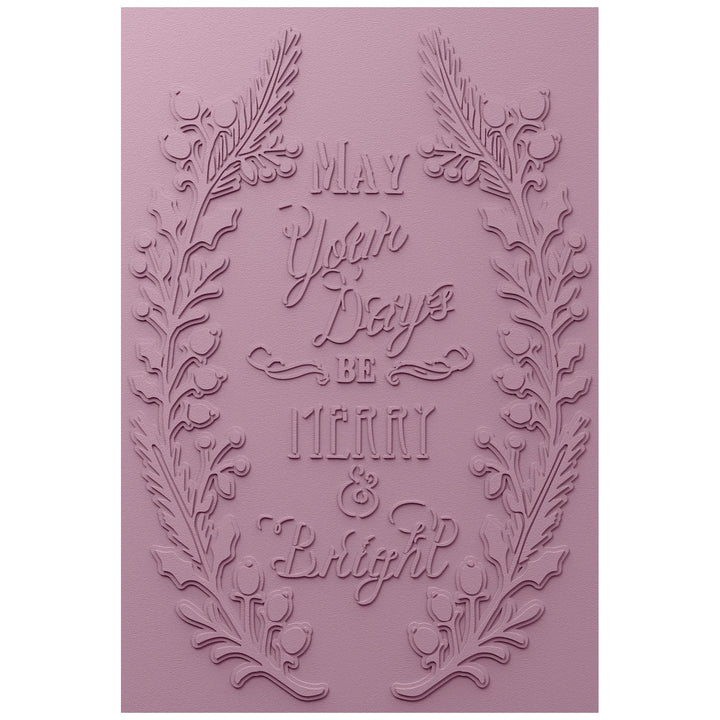 Merry & Bright 3-D Textured Impressions Embossing Folder by Jen Long - Sizzix