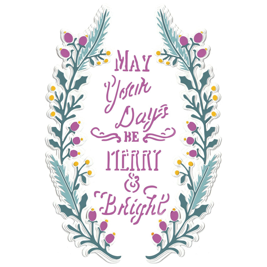 Merry & Bright 3-D Textured Impressions Embossing Folder by Jen Long - Sizzix