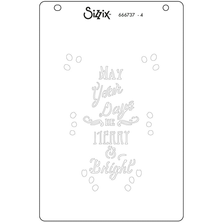 View 7 of Merry & Bright #3 A6 Layered Stencils by Jen Long - Sizzix