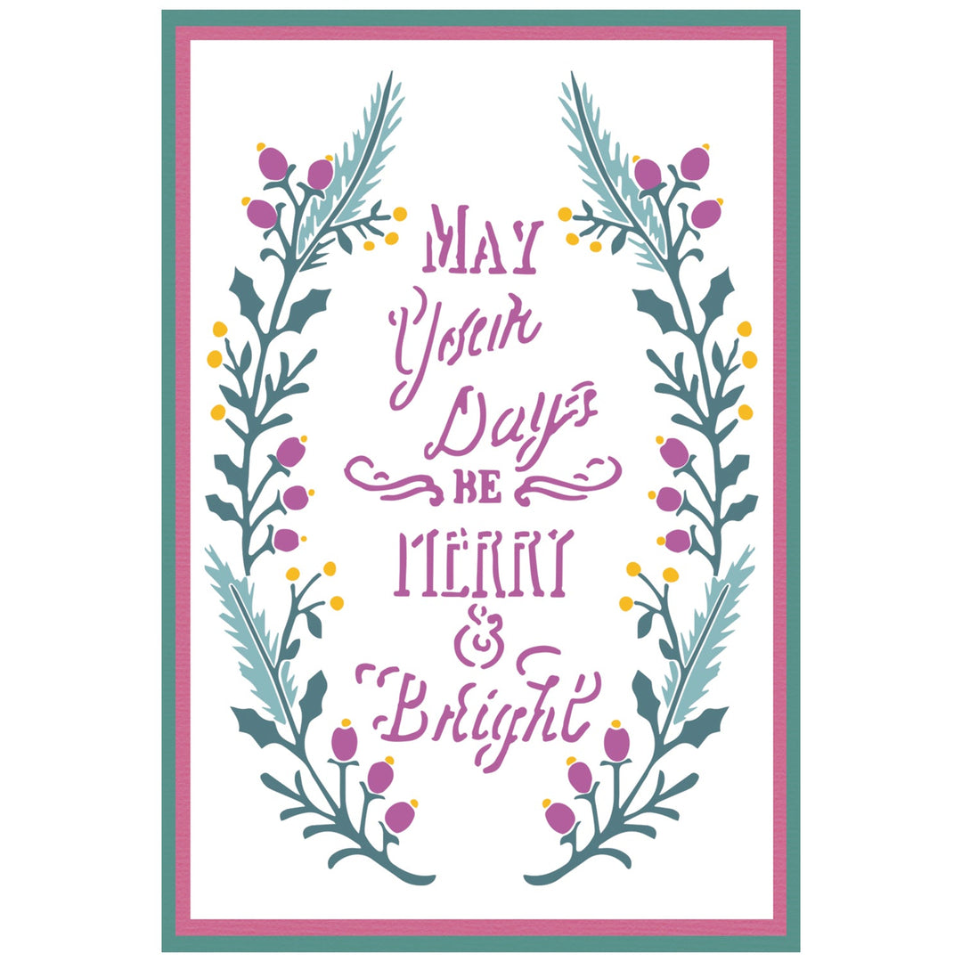 View 8 of Merry & Bright #3 A6 Layered Stencils by Jen Long - Sizzix