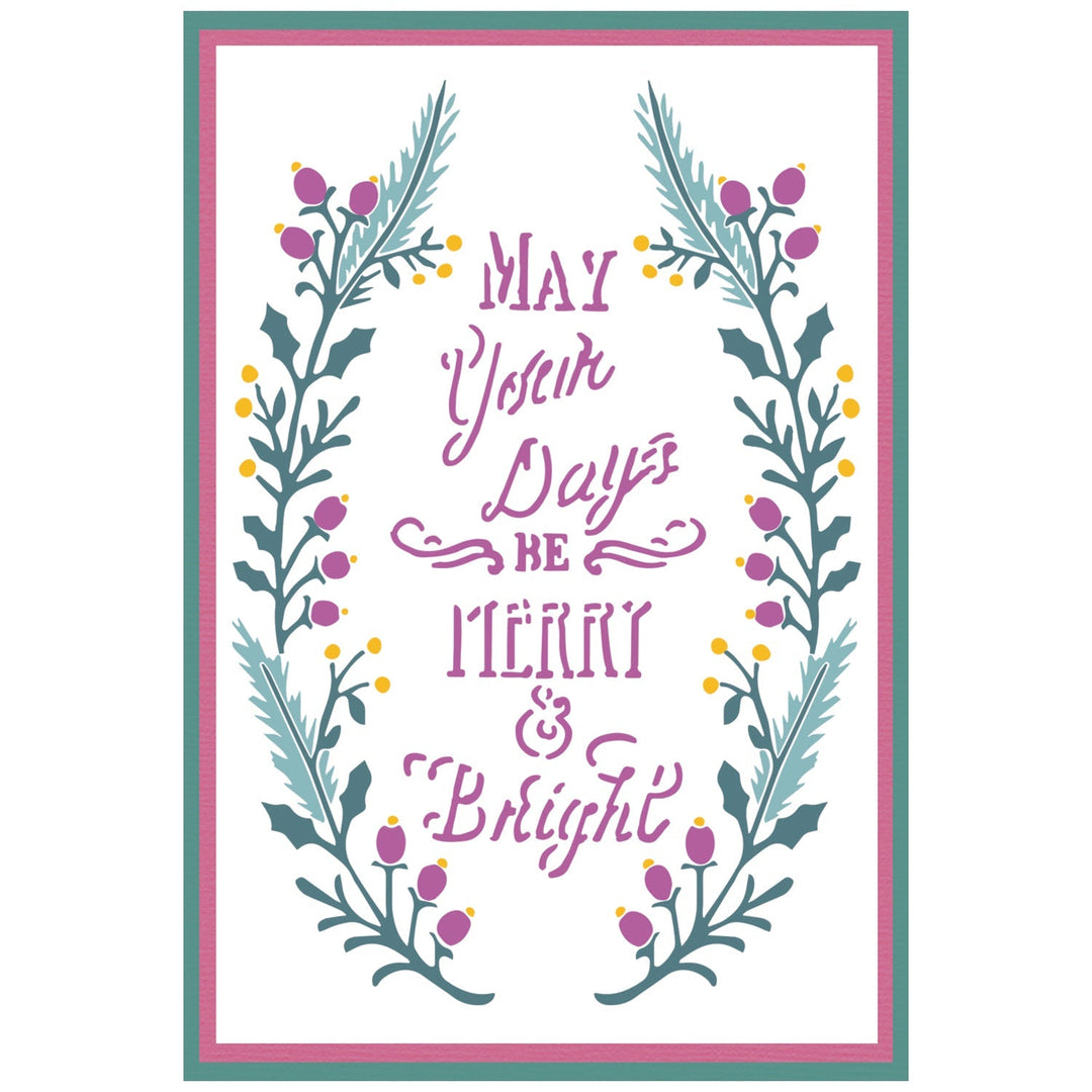 Merry & Bright #3 A6 Layered Stencils by Jen Long - Sizzix