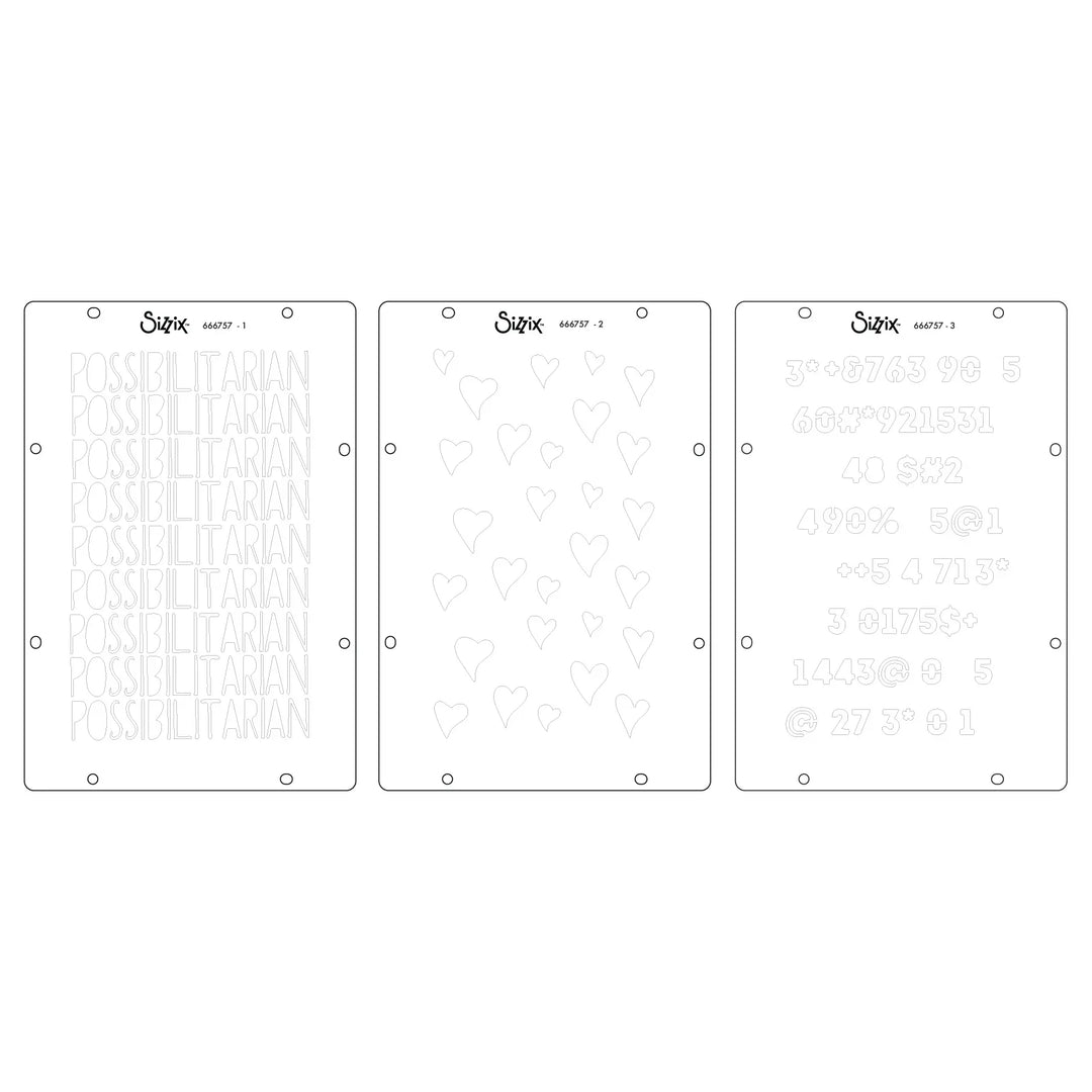 View 6 of Possibilitarian Clear Stamps Set w/ Layering Stencils - Studio by Cat Kerr - Sizzix