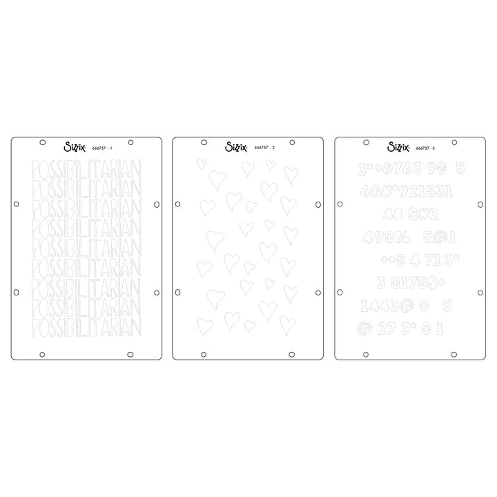 View 6 of Possibilitarian Clear Stamps Set w/ Layering Stencils - Studio by Cat Kerr - Sizzix