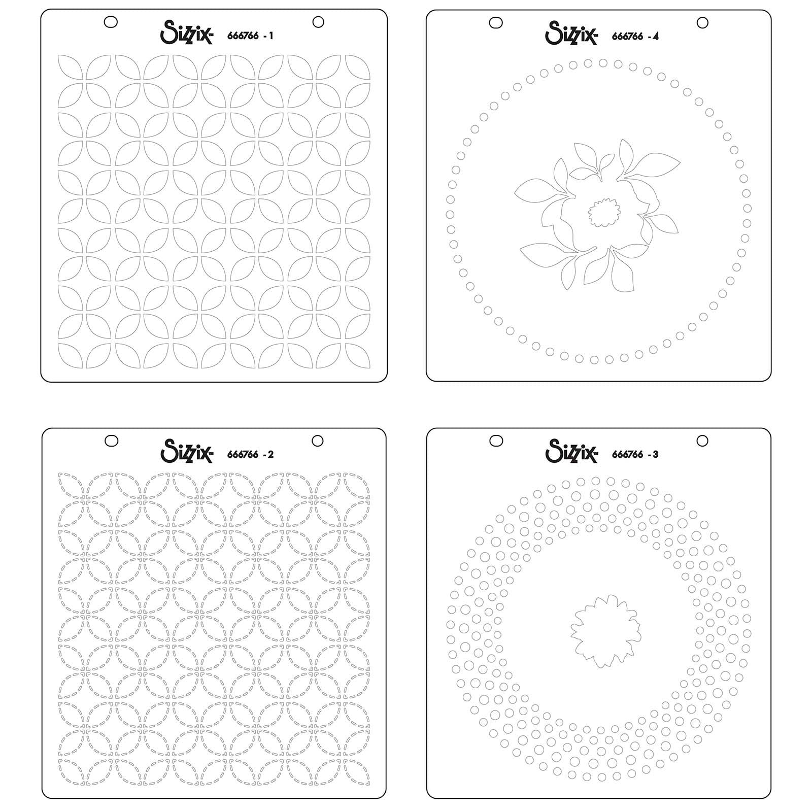 Plate and Pattern Layered Stencils Eileen Hull Sizzix