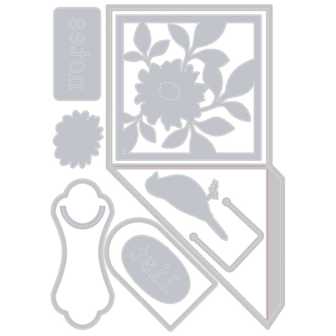 View 3 of Pocket and Paperclips Floral Thinlits Die Set - Eileen Hull - Sizzix