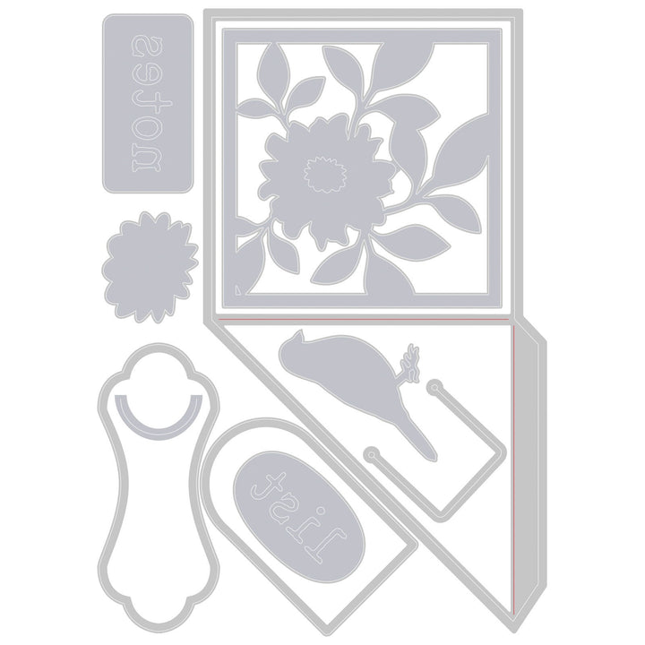 View 3 of Pocket and Paperclips Floral Thinlits Die Set - Eileen Hull - Sizzix