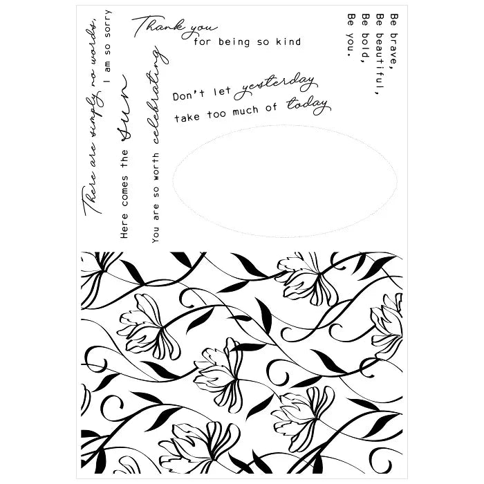 View 3 of Wall Flower Creative Coordinations A5 Clear Stamps (8 pack)  w/ Framelits Die by Stacey Park - Sizzix