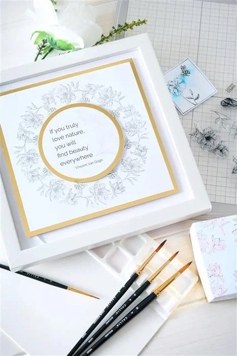 Floral Frames And Mini Flowers Clear Stamp Set  (18 pack) by Willow Wolfe - Sizzix