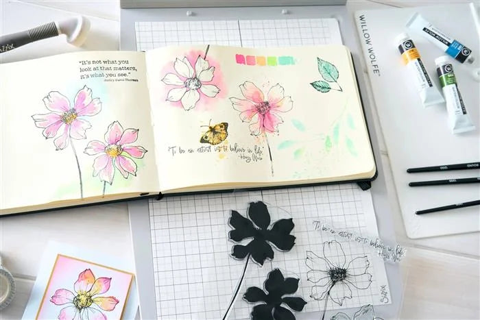 Wild Blooms Clear Stamp Set (11 pack) by Willow Wolfe - Sizzix