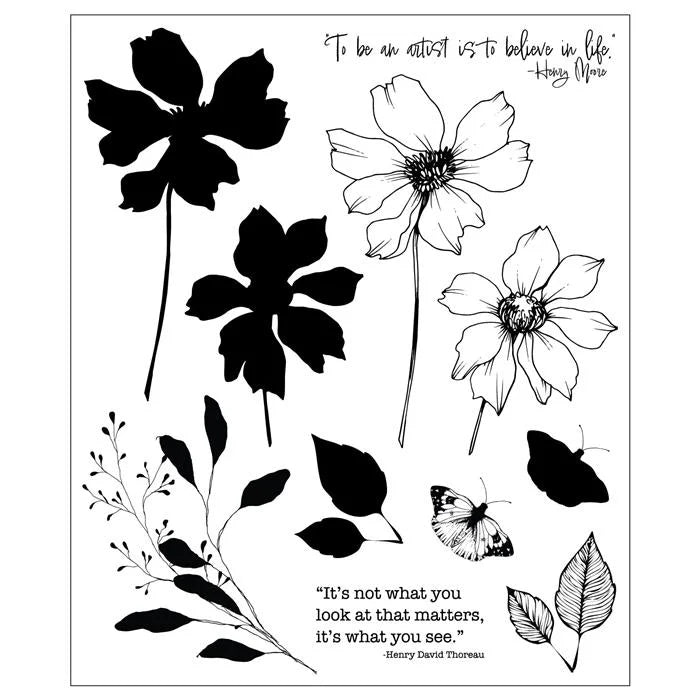 Wild Blooms Clear Stamp Set (11 pack) by Willow Wolfe - Sizzix
