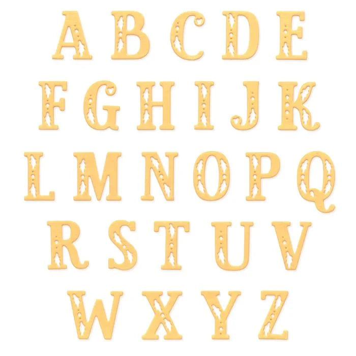 Folk Alphabet Thinlits Die Set (26 pack) - Catherine Pooler - Sizzix