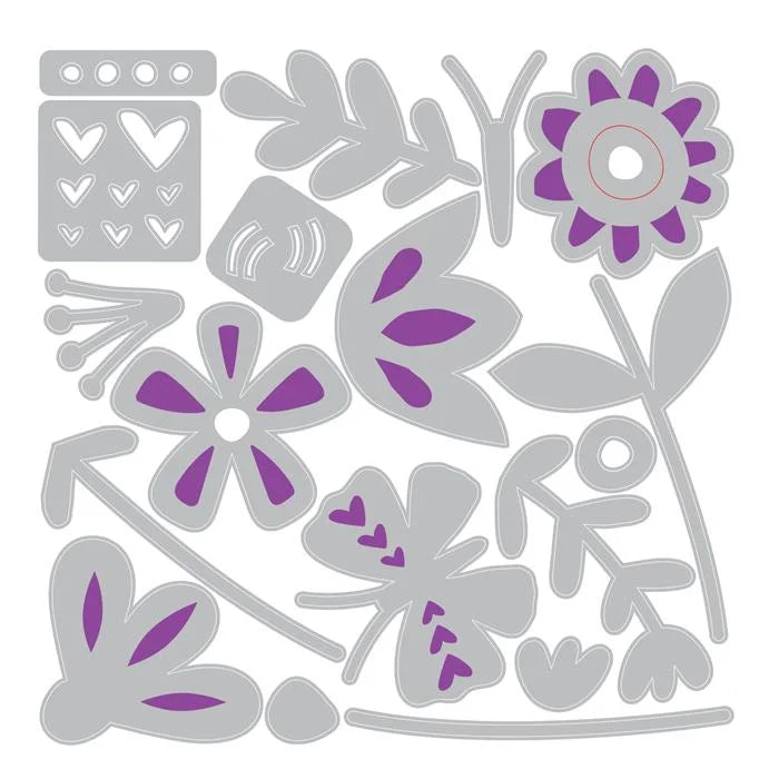 Friendly Florals Thinlits Die Set (17 pack) - Catherine Pooler - Sizzix