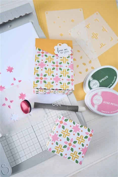 Print & Pattern Patchwork Mini Layered Stencils (4 pack) - Catherine Pooler - Sizzix
