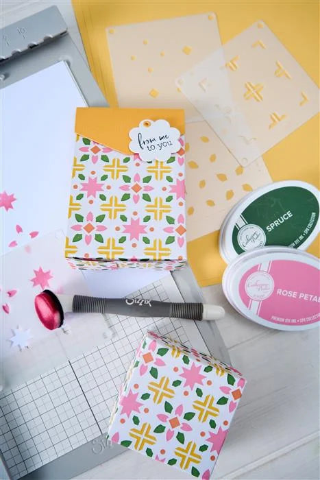Print & Pattern Patchwork Mini Layered Stencils (4 pack) - Catherine Pooler - Sizzix
