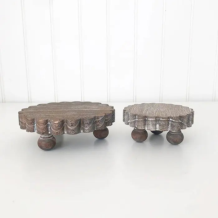 View 3 of Mini Scallopped Risers Wooden Decoration - Foundations Decor