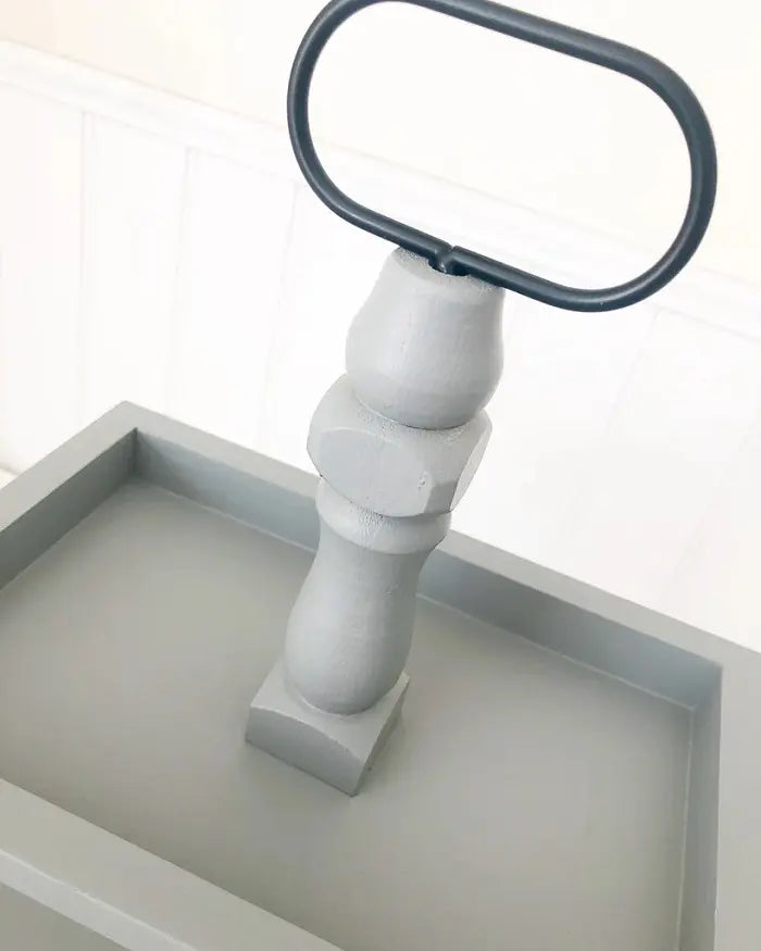 View 4 of Rectangle Tiered Tray in Farmhouse Gray, 15" - Foundations Decor