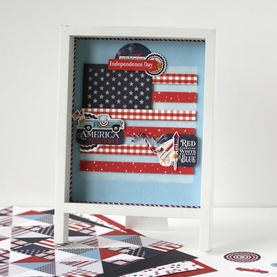 View 2 of American Flag Stencil, 6x6 - Steven Duncan - Fourth Of July - Carta Bella Paper