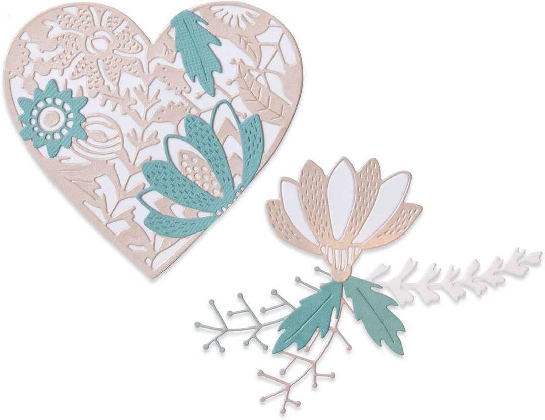 Bold Floral Heart Thinlits Dies - Jenna Rushforth - Sizzix